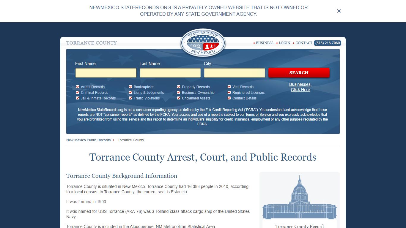 Torrance County Arrest, Court, and Public Records
