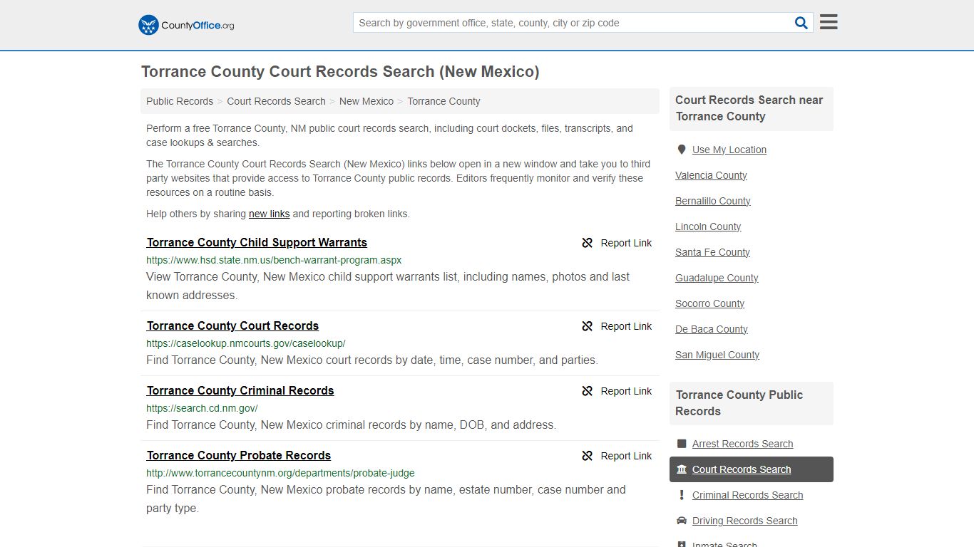 Court Records Search - Torrance County, NM (Adoptions, Criminal, Child ...
