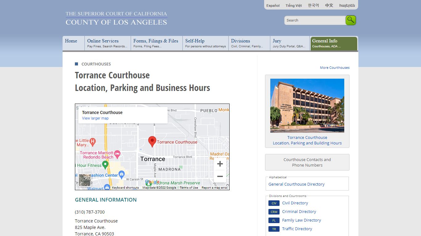 Courthouses in Los Angeles County - Contacts and Locations - LA Court